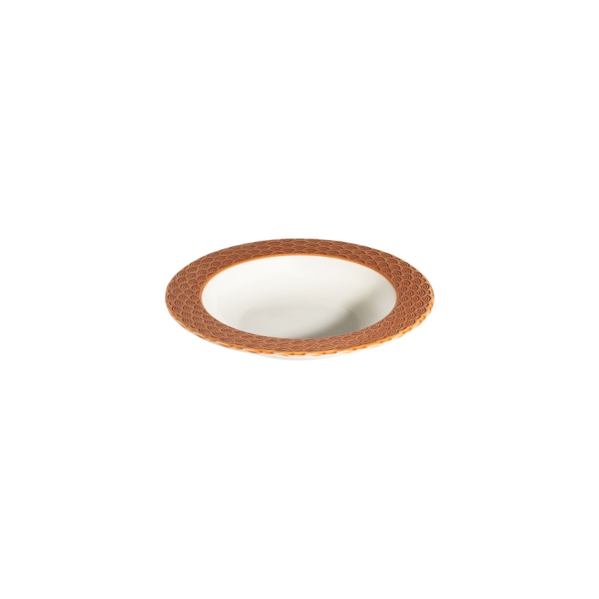 Jídelní sada 24 ks bílá/oranžová/porcelán