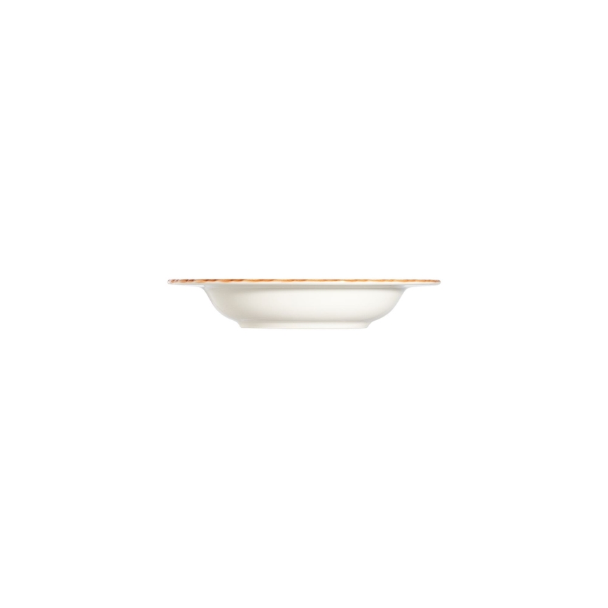 Jídelní sada 24 ks bílá/oranžová/porcelán