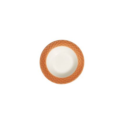 Jídelní sada 24 ks bílá/oranžová/porcelán