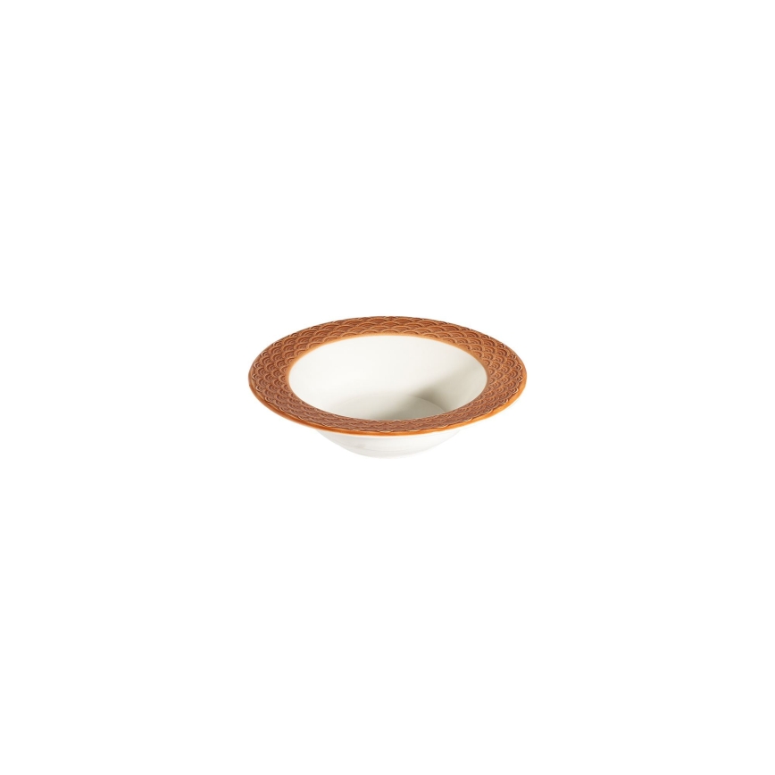 Jídelní sada 24 ks bílá/oranžová/porcelán