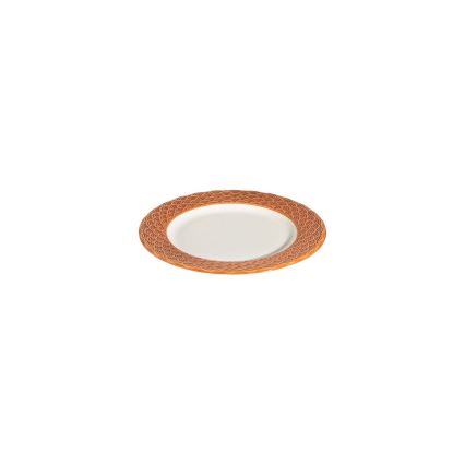 Jídelní sada 24 ks bílá/oranžová/porcelán