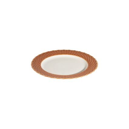 Jídelní sada 24 ks bílá/oranžová/porcelán