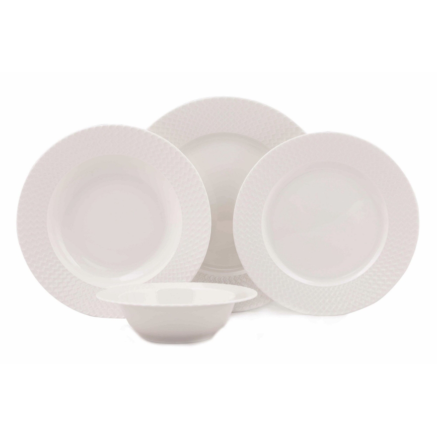 Jídelní sada 24 ks bílá/porcelán