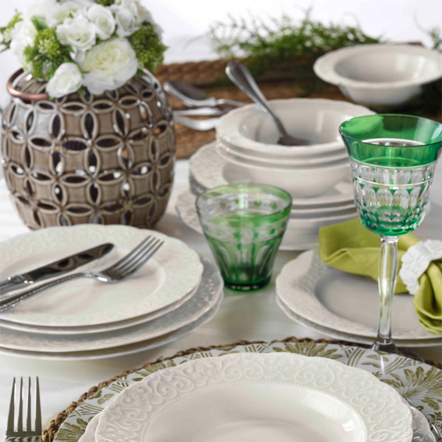 Jídelní sada 24 ks bílá/porcelán