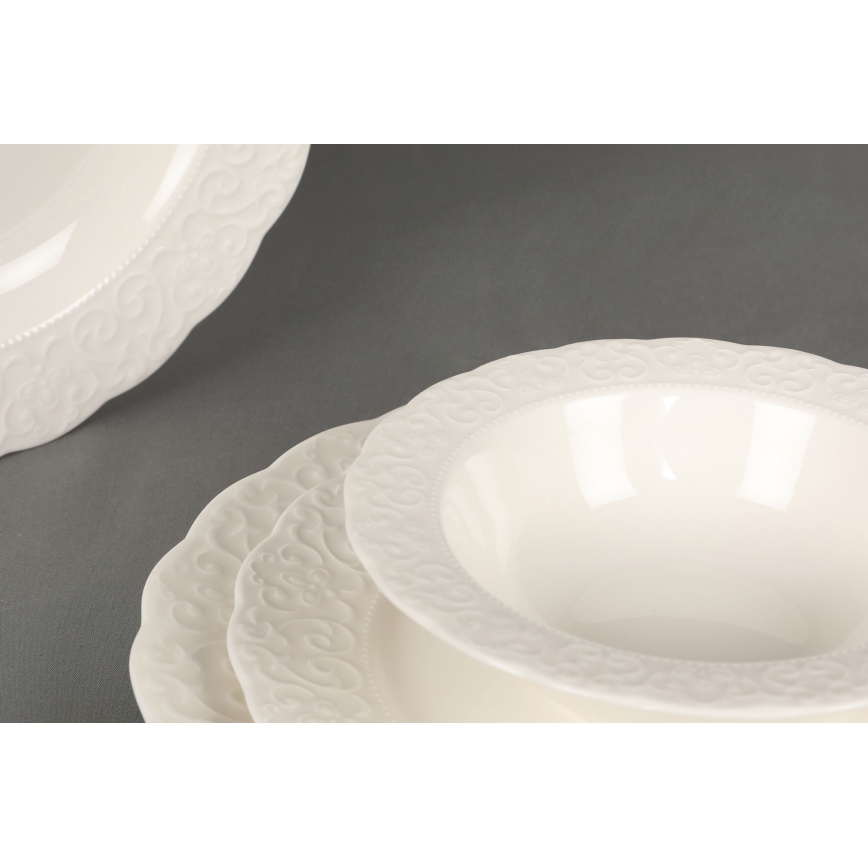 Jídelní sada 24 ks bílá/porcelán