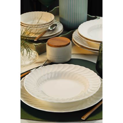 Jídelní sada 24 ks bílá/porcelán