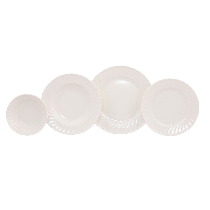 Jídelní sada 24 ks bílá/porcelán