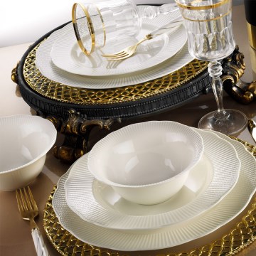 Jídelní sada 24 ks bílá/porcelán