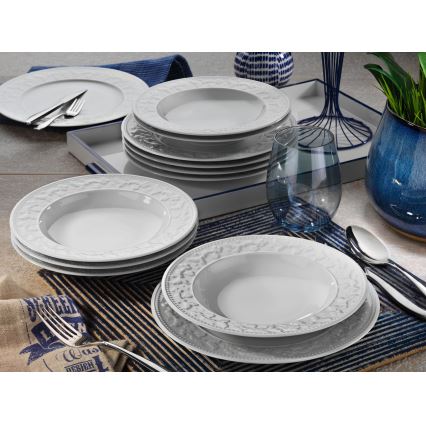 Jídelní sada 24 ks bílá/porcelán