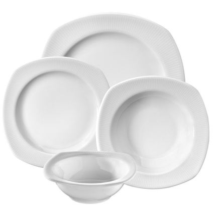 Jídelní sada 24 ks bílá/porcelán