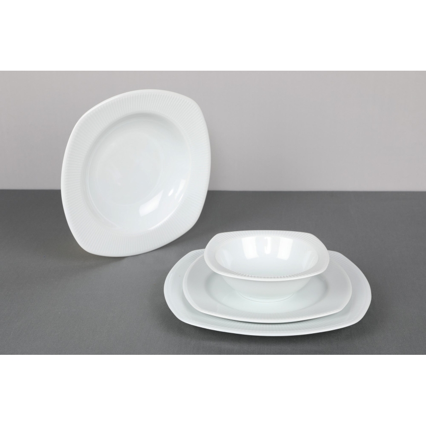 Jídelní sada 24 ks bílá/porcelán