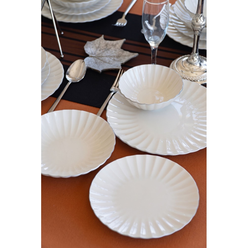 Jídelní sada 24 ks bílá/porcelán