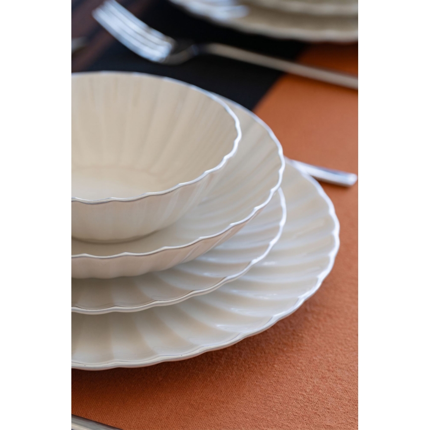 Jídelní sada 24 ks bílá/porcelán