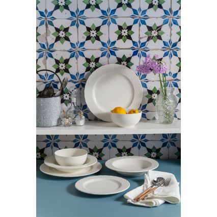 Jídelní sada 24 ks bílá/porcelán