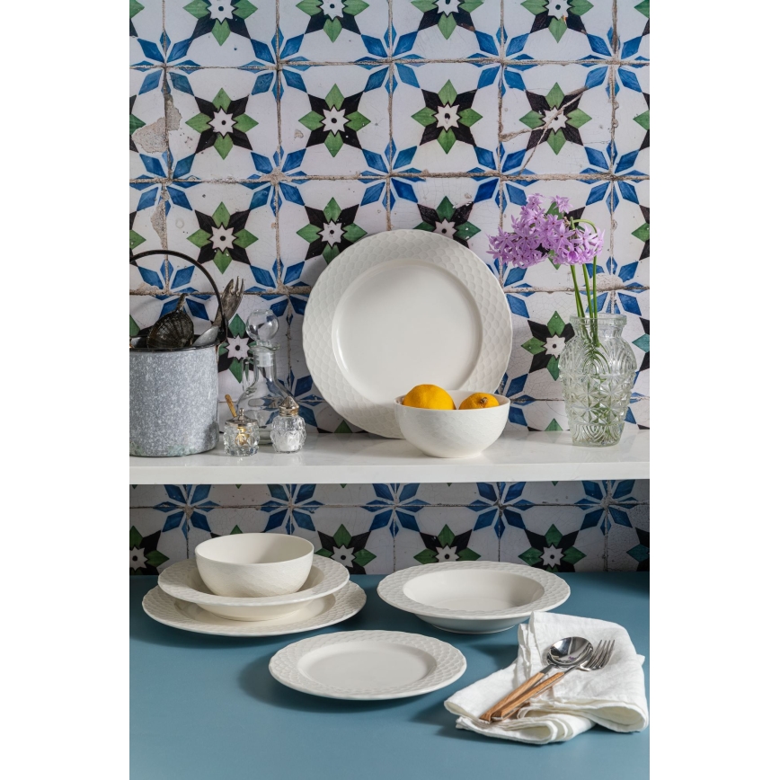 Jídelní sada 24 ks bílá/porcelán