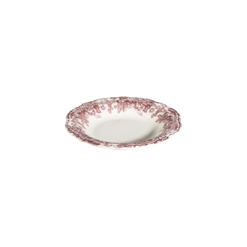 Jídelní sada 24 ks bílá/růžová/porcelán