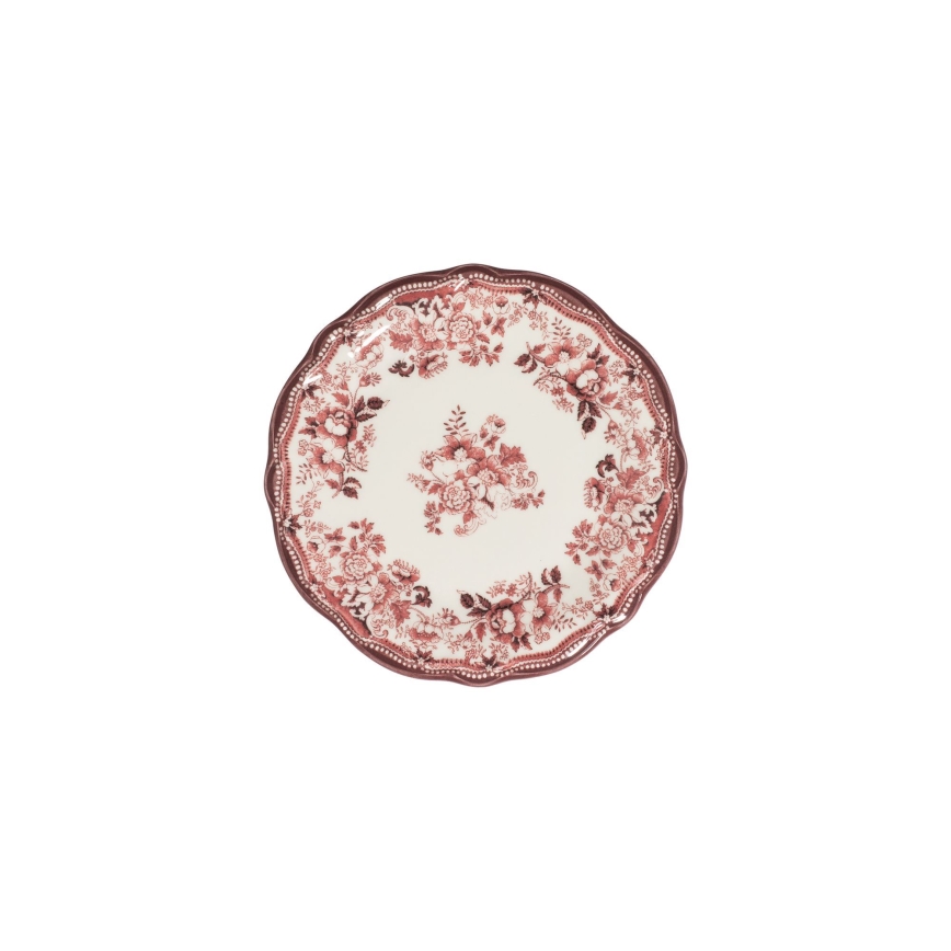 Jídelní sada 24 ks bílá/růžová/porcelán