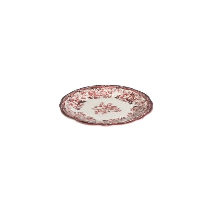 Jídelní sada 24 ks bílá/růžová/porcelán