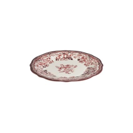 Jídelní sada 24 ks bílá/růžová/porcelán