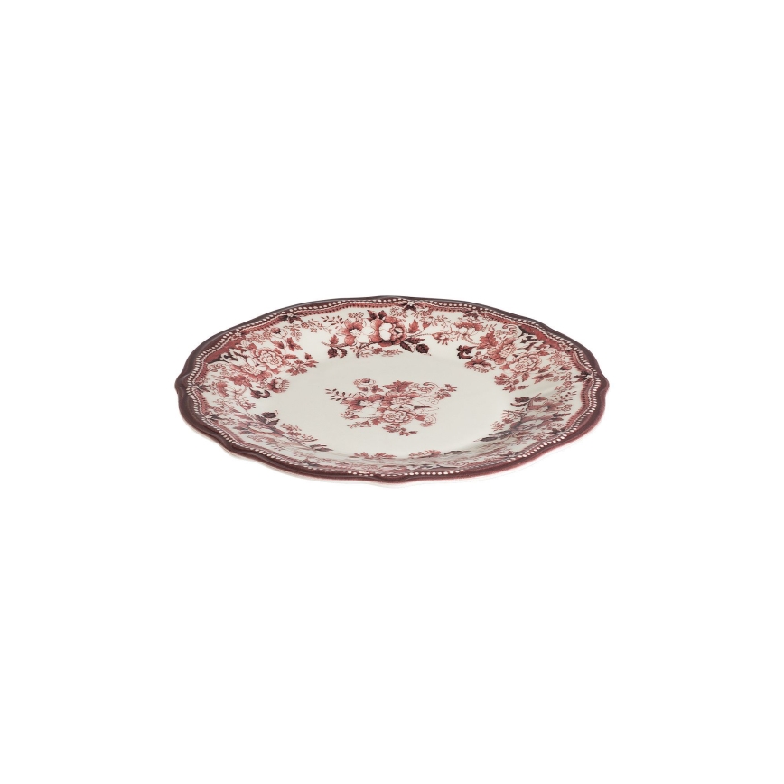 Jídelní sada 24 ks bílá/růžová/porcelán