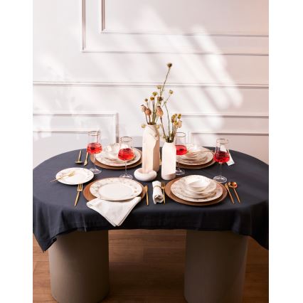 Jídelní sada 24 ks bílá/šedá/porcelán