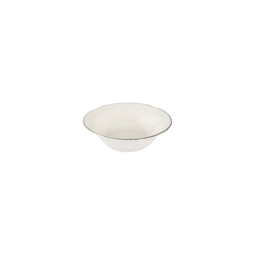 Jídelní sada 24 ks bílá/stříbrná/porcelán