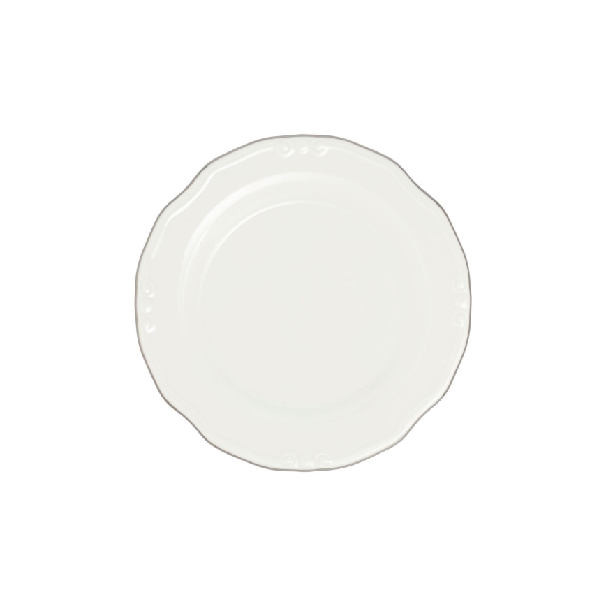 Jídelní sada 24 ks bílá/stříbrná/porcelán