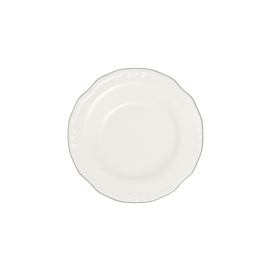Jídelní sada 24 ks bílá/stříbrná/porcelán