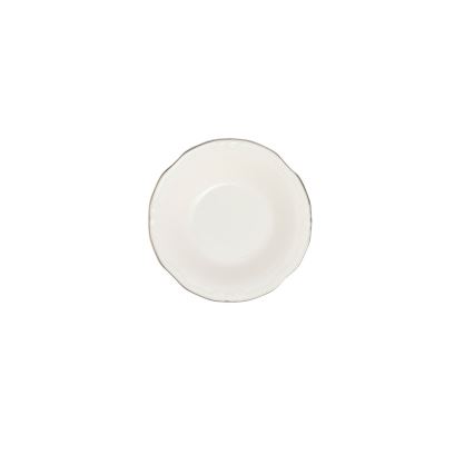 Jídelní sada 24 ks bílá/stříbrná/porcelán