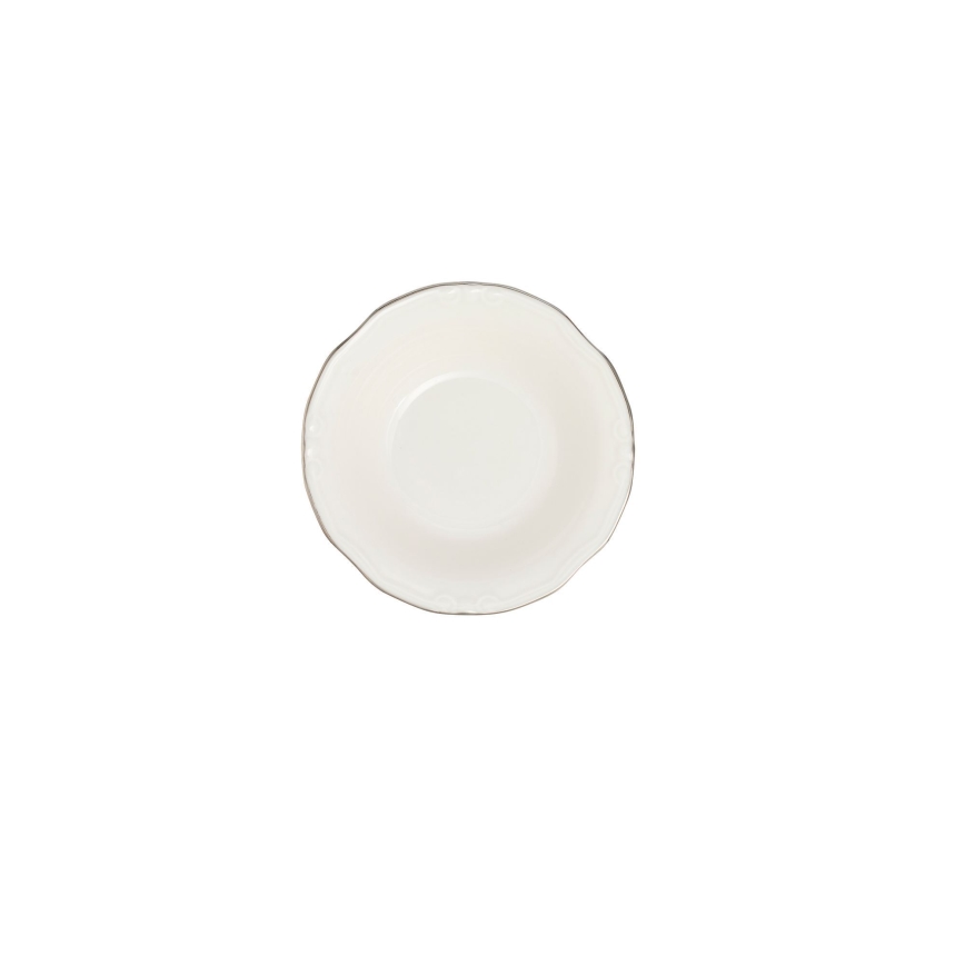 Jídelní sada 24 ks bílá/stříbrná/porcelán