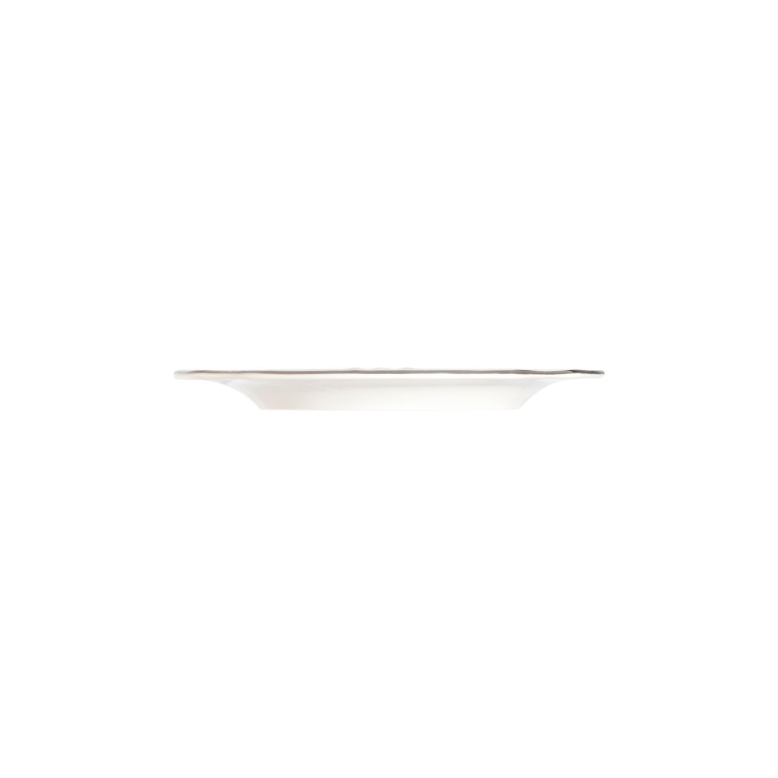Jídelní sada 24 ks bílá/stříbrná/porcelán