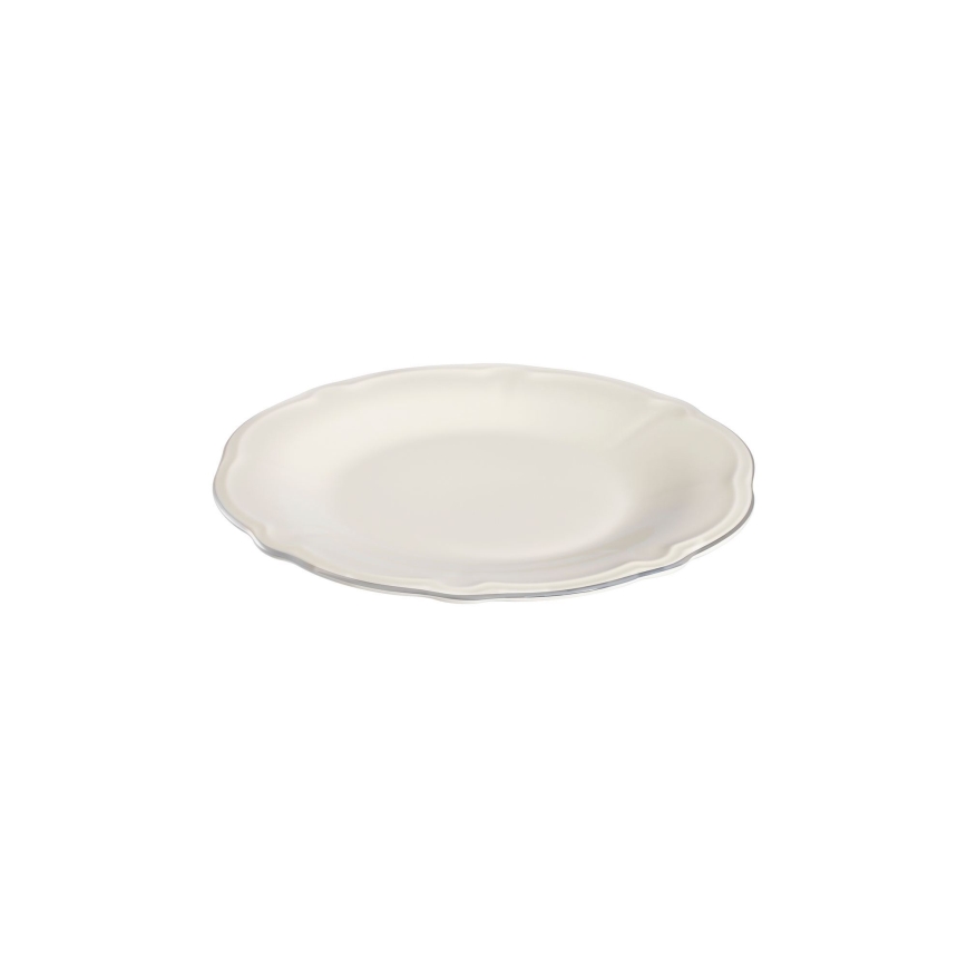 Jídelní sada 24 ks bílá/stříbrná/porcelán