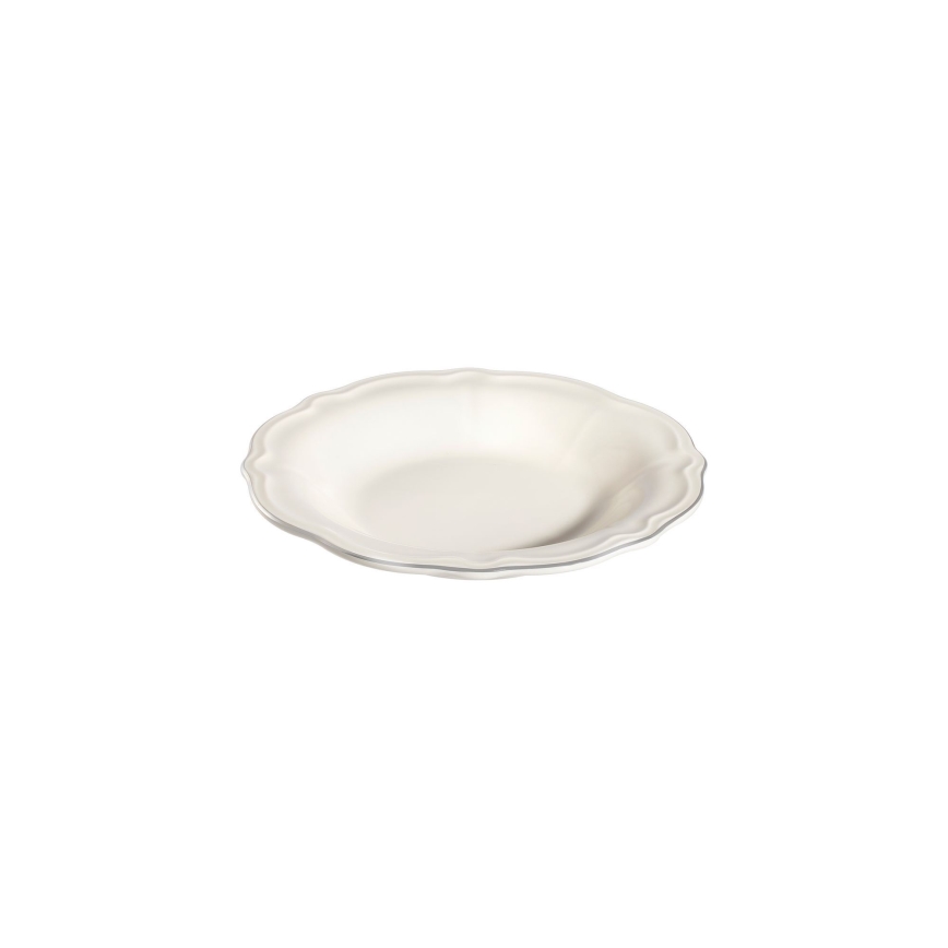 Jídelní sada 24 ks bílá/stříbrná/porcelán