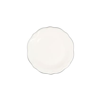 Jídelní sada 24 ks bílá/stříbrná/porcelán