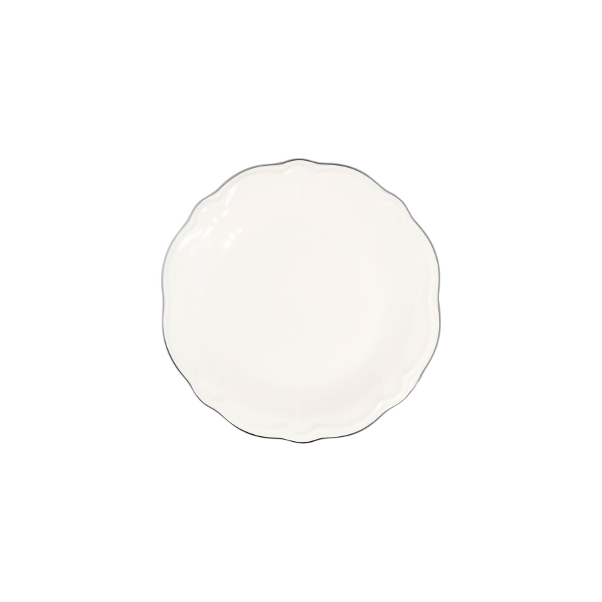 Jídelní sada 24 ks bílá/stříbrná/porcelán