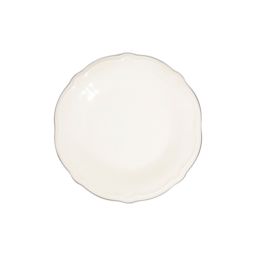 Jídelní sada 24 ks bílá/stříbrná/porcelán