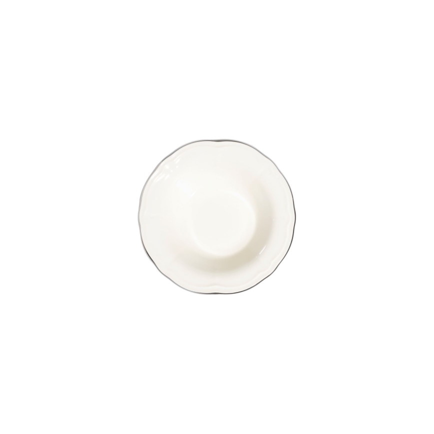 Jídelní sada 24 ks bílá/stříbrná/porcelán