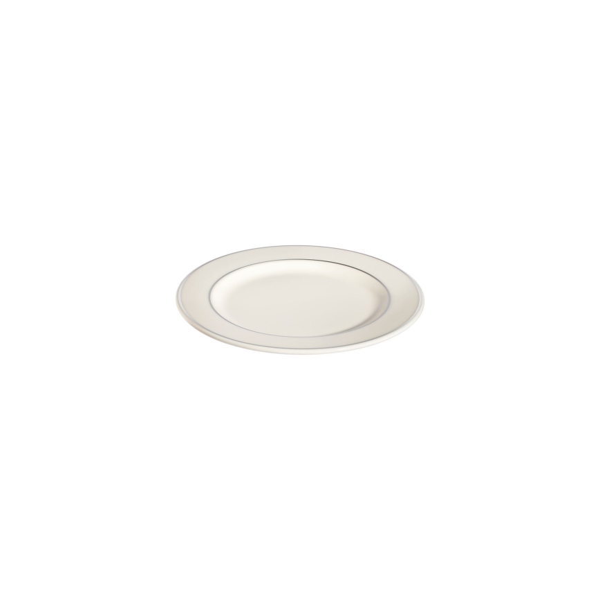 Jídelní sada 24 ks bílá/stříbrná/porcelán