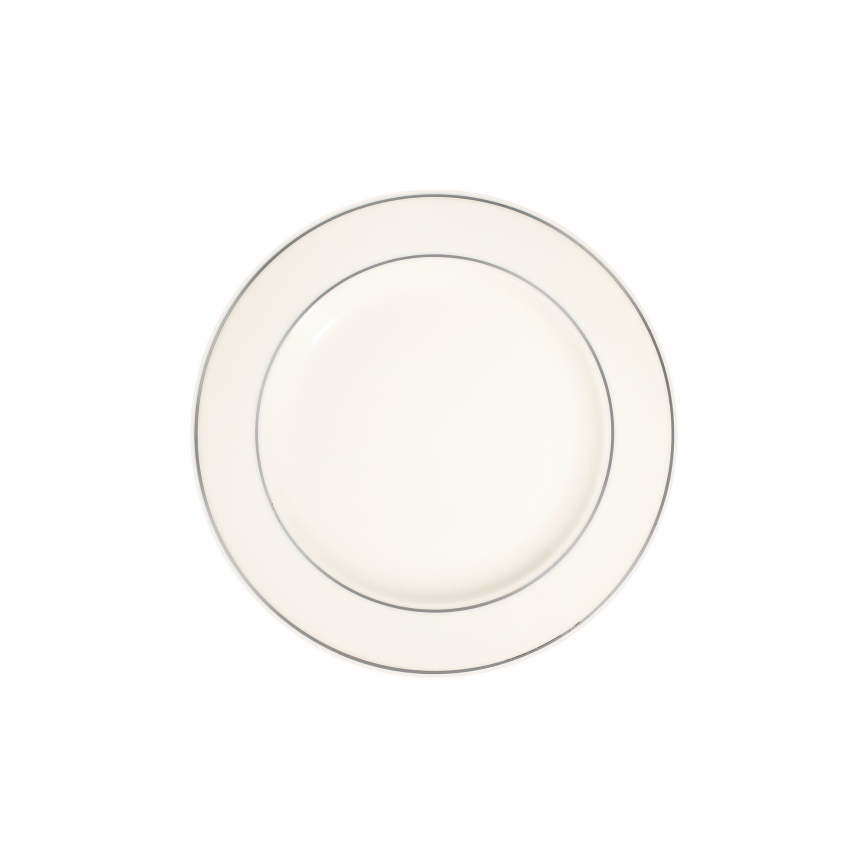 Jídelní sada 24 ks bílá/stříbrná/porcelán