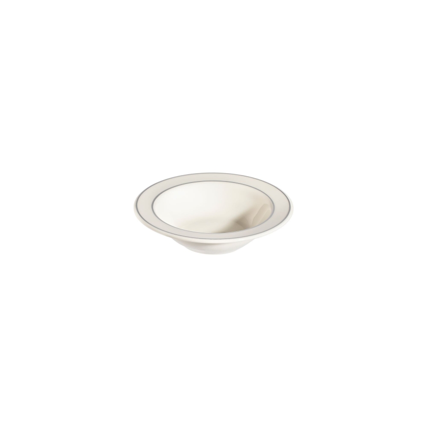 Jídelní sada 24 ks bílá/stříbrná/porcelán