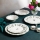 Jídelní sada 24 ks bílá/zelená/červená/porcelán