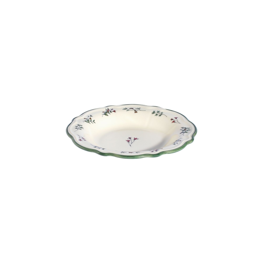 Jídelní sada 24 ks bílá/zelená/červená/porcelán