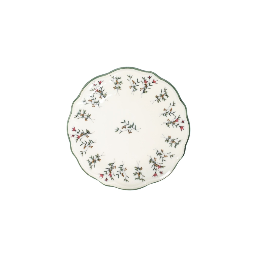 Jídelní sada 24 ks bílá/zelená/červená/porcelán
