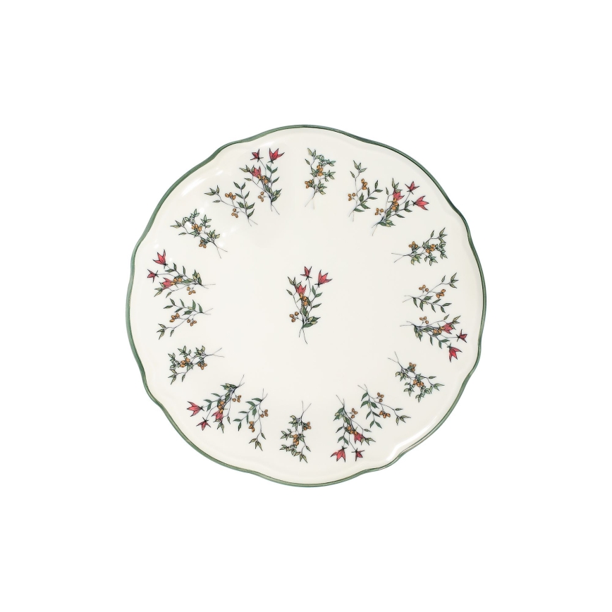 Jídelní sada 24 ks bílá/zelená/červená/porcelán