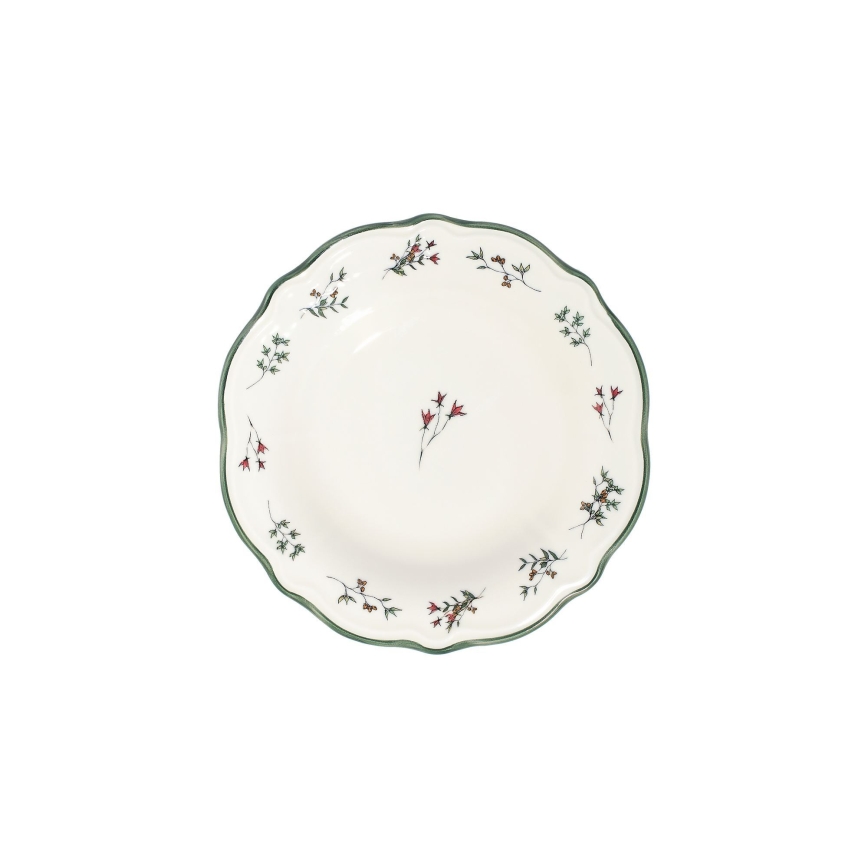 Jídelní sada 24 ks bílá/zelená/červená/porcelán