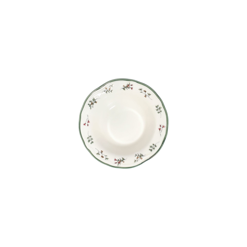 Jídelní sada 24 ks bílá/zelená/červená/porcelán