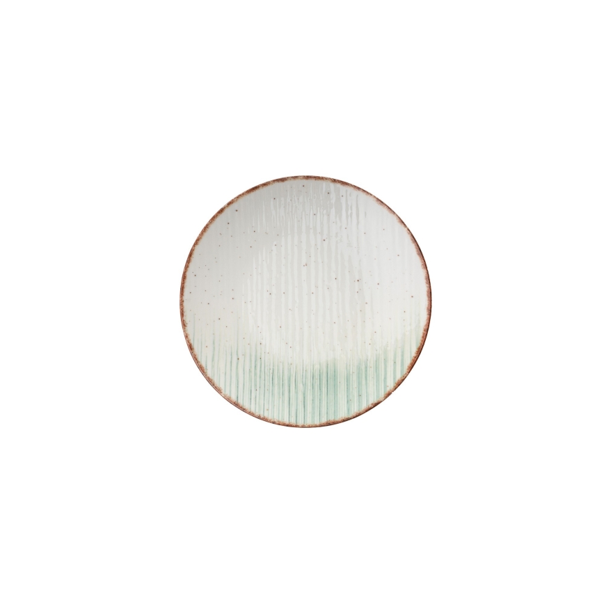 Jídelní sada 24 ks bílá/zelená/porcelán