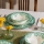 Jídelní sada 24 ks bílá/zelená/porcelán