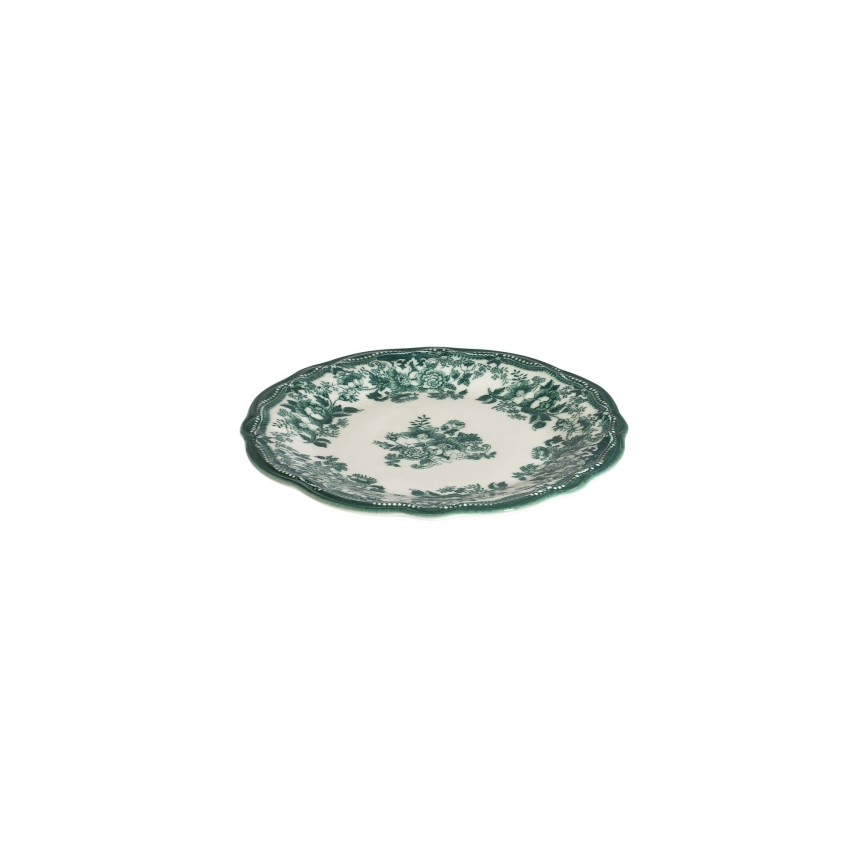 Jídelní sada 24 ks bílá/zelená/porcelán