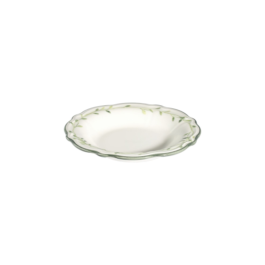Jídelní sada 24 ks bílá/zelená/porcelán